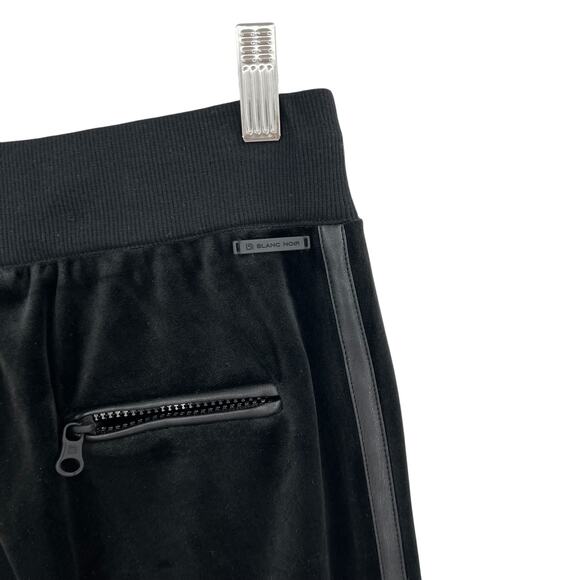 Blanc Noir Interpol Velvet Jogger Pants Velour‎ Faux Leather Black Size Small - Picture 8 of 11